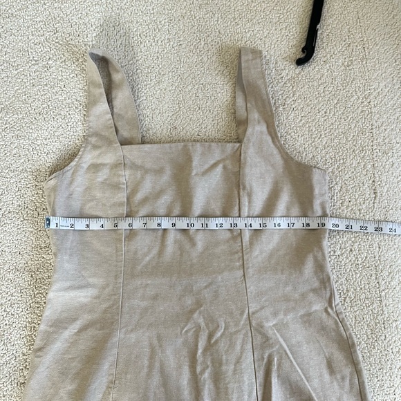 Old Navy Light Beige Linen summer neutral mini dress XL - Picture 3 of 8